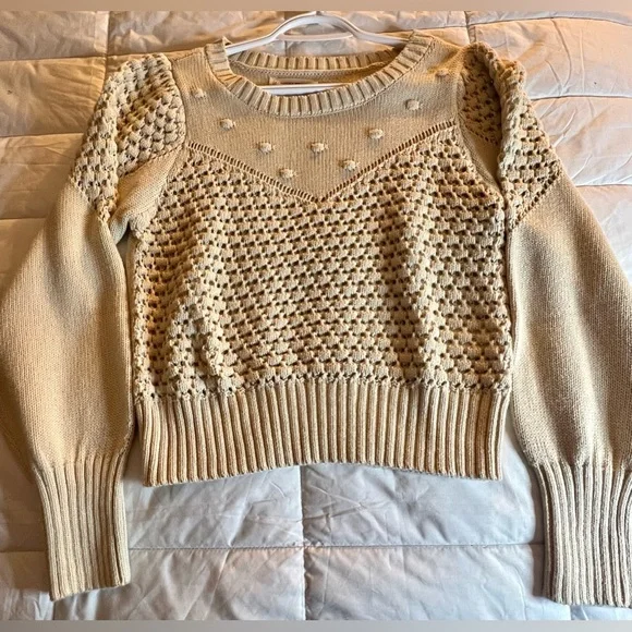 NWT Lucky Brand beige sweater. Women’s size small. 60% cotton 40% acrylic. - Picture 3 of 8